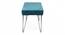 Belmont Sheesham Wood Accent 3 Seater Bench with Metal Legs in Turquoise Sea Velvet (Turquoise Finish) by Urban Ladder - - 