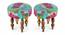 Cairo Sheesham Wood Mid Century 3+1+1 Seater Bench Set with 2 Stools in Sea Green Fruit (Green Finish) by Urban Ladder - - 