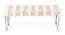 Belmont Sheesham Wood Mid Century 3 Seater Bench with Metal Legs in Beige Fabric (Beige Finish) by Urban Ladder - - 