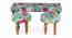 Cairo Sheesham Wood Mid Century 3+1+1 Seater Bench Set with 2 Stools in Sea Green Fruit (Green Finish) by Urban Ladder - - 
