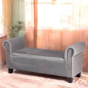 Queens Solid Wood Bench in Grey Finish