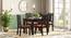 Fidora 4 Seater Dining Table With Set of 4 Martha Dining Chairs (Mahogany Finish, Burnt Orange) by Urban Ladder - - 988603
