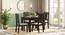Fidora 4 Seater Dining Table With Set of 4 Martha Dining Chairs Colour : Wheat Brown (Mahogany Finish, Wheat Brown) by Urban Ladder - - 988611