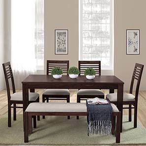 Dining Bench Design Oribi Solid Wood Dining Bench in Mahogany Finish