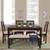 Oribi upholstered dining bench mahogony wheat brown lp