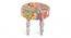 Roswell Sheesham Wood Bohemian Round Set of 2 Stools in Israel Print Patchwork Kantha Upholstery (Multi) by Urban Ladder - - 
