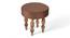 Roswell Sheesham Wood Contemporary Round Stool in Taupe Brown Velvet Upholstery (Brown) by Urban Ladder - - 
