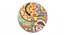 Roswell Sheesham Wood Bohemian Round Set of 2 Stools in Israel Print Patchwork Kantha Upholstery (Multi) by Urban Ladder - - 