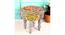 Roswell Sheesham Wood Bohemian Round Set of 2 Stools in Israel Print Patchwork Kantha Upholstery (Multi) by Urban Ladder - - 