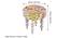 Roswell Sheesham Wood Bohemian Round Set of 2 Stools in Israel Print Patchwork Kantha Upholstery (Multi) by Urban Ladder - - 