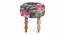 Roswell Sheesham Wood Mid Century Round Set of 2 Stools in Fruit Print Blue Kantha Upholstery (Blue) by Urban Ladder - - 