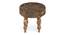 Roswell Sheesham Wood Contemporary Round Stool in Green Sparkle Velvet Upholstery (Green) by Urban Ladder - - 