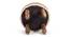 Roswell Sheesham Wood Contemporary Round Stool in Beige Sparkle Velvet Upholstery (Beige) by Urban Ladder - - 