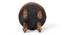 Roswell Sheesham Wood Contemporary Round Stool in Taupe Brown Velvet Upholstery (Brown) by Urban Ladder - - 