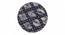 Roswell Sheesham Wood Parisian Round Stool in Blue Jacquard Work Fabric Upholstery (Blue) by Urban Ladder - - 