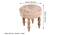 Roswell Sheesham Wood Contemporary Round Stool in Beige Sparkle Velvet Upholstery (Beige) by Urban Ladder - - 