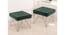 Asansol Sheesham Wood Accent Square Set of 2 Stools with Metal Legs in Green Cotton Velvet Upholstery (Green) by Urban Ladder - - 