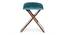 Dayton Sheesham Wood Accent Square Foldable Stool in Turquoise Sea Velvet Upholstery (Blue) by Urban Ladder - - 