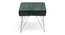 Asansol Sheesham Wood Accent Square Stool with Metal Legs in Green Cotton Velvet Upholstery (Green) by Urban Ladder - - 