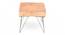 Asansol Sheesham Wood Accent Square Set of 2 Stools with Metal Legs in Melon Pink Cotton Velvet Upholstery (Pink) by Urban Ladder - - 