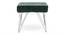 Asansol Sheesham Wood Accent Square Stool with Metal Legs in Green Cotton Velvet Upholstery (Green) by Urban Ladder - - 