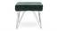 Asansol Sheesham Wood Accent Square Set of 2 Stools with Metal Legs in Green Cotton Velvet Upholstery (Green) by Urban Ladder - - 