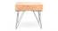 Asansol Sheesham Wood Accent Square Set of 2 Stools with Metal Legs in Melon Pink Cotton Velvet Upholstery (Pink) by Urban Ladder - - 