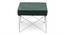 Asansol Sheesham Wood Accent Square Stool with Metal Legs in Green Cotton Velvet Upholstery (Green) by Urban Ladder - - 