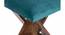 Dayton Sheesham Wood Accent Square Foldable Stool in Turquoise Sea Velvet Upholstery (Blue) by Urban Ladder - - 