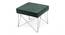 Asansol Sheesham Wood Accent Square Stool with Metal Legs in Green Cotton Velvet Upholstery (Green) by Urban Ladder - - 