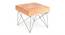 Asansol Sheesham Wood Accent Square Set of 2 Stools with Metal Legs in Melon Pink Cotton Velvet Upholstery (Pink) by Urban Ladder - - 