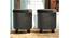 Orlando Solid Wood Accent Round Set of 2 Ottomans in Iron Grey Velvet Upholstery with Storage (Grey) by Urban Ladder - - 