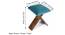 Dayton Sheesham Wood Accent Square Foldable Stool in Turquoise Sea Velvet Upholstery (Blue) by Urban Ladder - - 