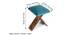 Dayton Sheesham Wood Accent Square Set of 2 Foldable Stools in Turquoise Sea Velvet Upholstery (Blue) by Urban Ladder - - 