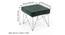 Asansol Sheesham Wood Accent Square Stool with Metal Legs in Green Cotton Velvet Upholstery (Green) by Urban Ladder - - 