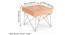 Asansol Sheesham Wood Accent Square Stool with Metal Legs in Melon Pink Cotton Velvet Upholstery (Pink) by Urban Ladder - - 