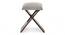 Dayton Sheesham Wood Accent Square Set of 2 Foldable Stools in Grey Cotton Velvet Upholstery (Grey) by Urban Ladder - - 