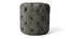 Dallas Solid Wood Accent Round Set of 2 Ottomans in Iron Grey Velvet Upholstery (Grey) by Urban Ladder - - 