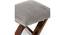 Dayton Sheesham Wood Accent Square Set of 2 Foldable Stools in Grey Cotton Velvet Upholstery (Grey) by Urban Ladder - - 