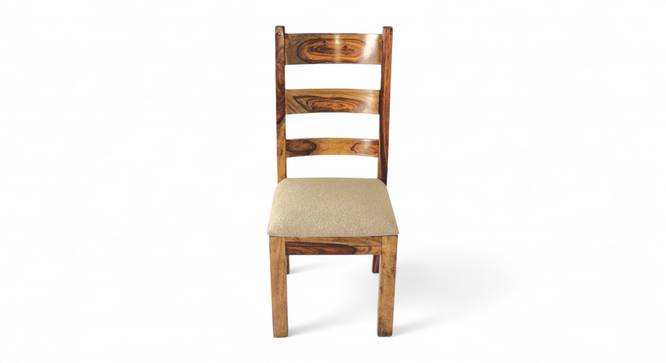 Newport Sheesham Wood Accent Set of 2 Dining Chairs in Jute Beige Cushioning with TEAK FINISH (Teak Finish, Beige) by Urban Ladder - - 