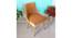 Rosslyn Sheesham Wood Accent Dining Chair in Peach Velvet Upholstery with Metal Legs (Peach, Gold Finish) by Urban Ladder - - 