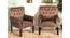 Arista Sheesham Wood Mid Century Set of 2 Lounge Chair in Saddle Brown Suede Fabric Upholstery (Brown) by Urban Ladder - - 