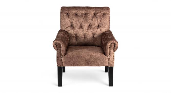 Arista Sheesham Wood Mid Century Set of 2 Lounge Chair in Saddle Brown Suede Fabric Upholstery (Brown) by Urban Ladder - - 