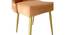 Rosslyn Sheesham Wood Accent Dining Chair in Peach Velvet Upholstery with Metal Legs (Peach, Gold Finish) by Urban Ladder - - 