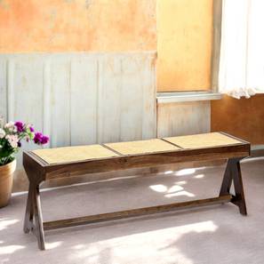 Rockport Solid Wood Bench in Beige Finish