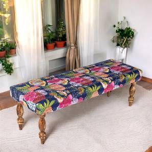 ikiriya Cairo Solid Wood Bench in Blue Finish-picture-15