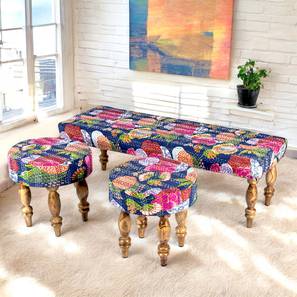 ikiriya Cairo Solid Wood Bench in Blue Finish-picture-16