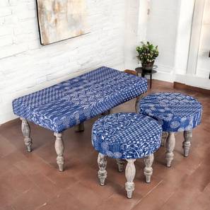 Bestone Solid Wood Bench in Blue Finish-image-44