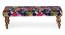 Cairo Sheesham Wood Mid Century 3 Seater Bench in Fruit Print Blue Kantha (Blue Finish) by Urban Ladder - - 