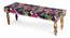 Cairo Sheesham Wood Mid Century 3 Seater Bench in Fruit Print Blue Kantha (Blue Finish) by Urban Ladder - - 